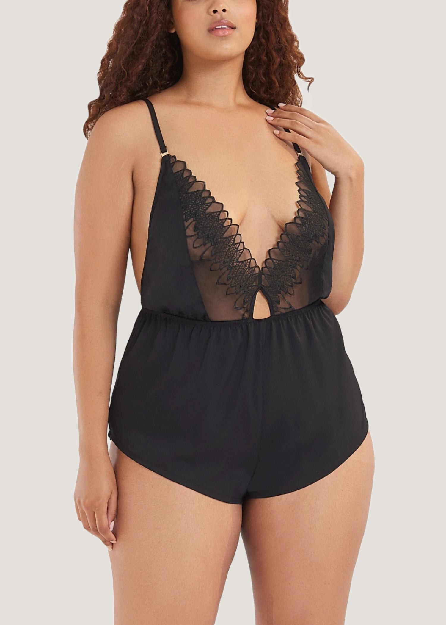 Bluebella Alina Black Embroidery Mesh Teddy - Luxury Lingerie, Sexy Lingerie - Avec Amour Online Boutique