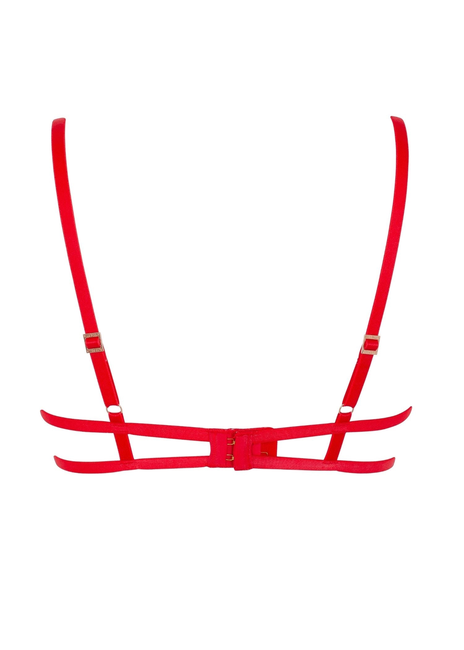Bluebella Amina Red Embroidery Cupless Open Bra - Sexy Lingerie