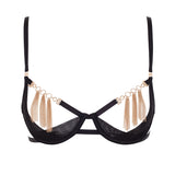 Bluebella Aurora Open Bra (Black/Gold) - Underwired Cupless Bra | Avec Amour Sexy Lingerie