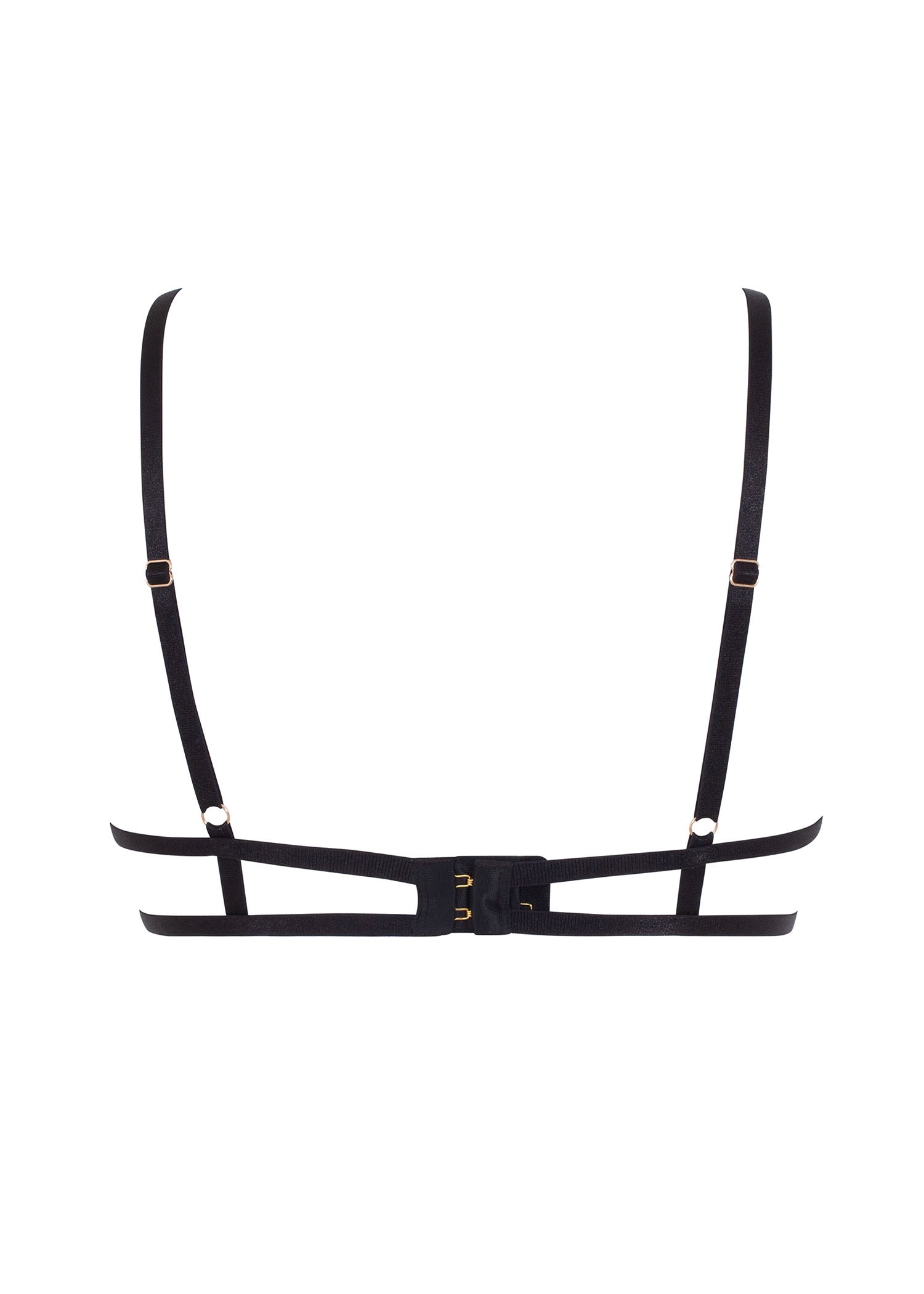 Bluebella Aurora Open Bra (Black/Gold) - Underwired Cupless Bra | Avec Amour Sexy Lingerie
