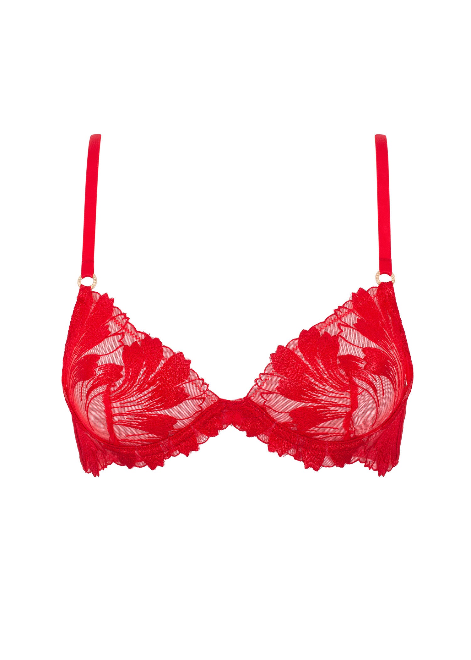 Bluebella Colette Bra (Tomato Red) - Underwired Embroidery Lace Bra | Avec Amour Sexy Lingerie