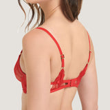 Bluebella Colette Bra (Tomato Red) - Underwired Embroidery Lace Bra | Avec Amour Sexy Lingerie