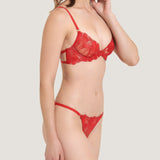 Bluebella Colette Bra (Tomato Red) - Underwired Embroidery Lace Bra | Avec Amour Sexy Lingerie