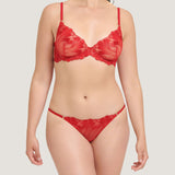 Bluebella Colette Bra (Tomato Red) - Underwired Embroidery Lace Bra | Avec Amour Sexy Lingerie