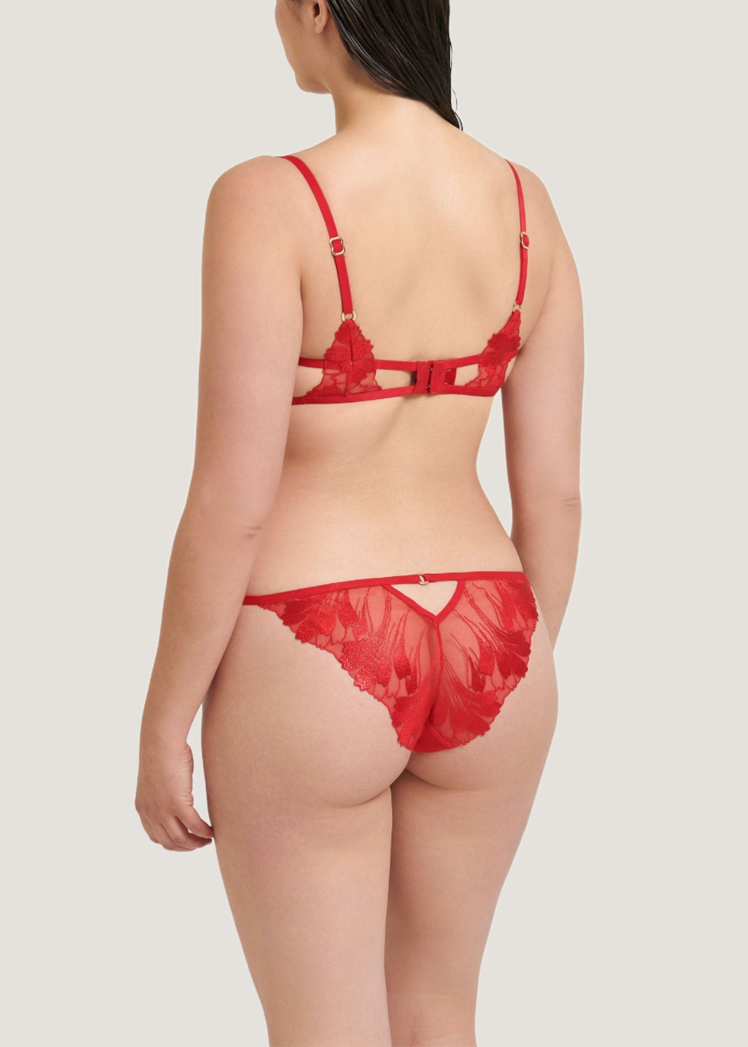 Bluebella Colette Bra (Tomato Red) - Underwired Embroidery Lace Bra | Avec Amour Sexy Lingerie