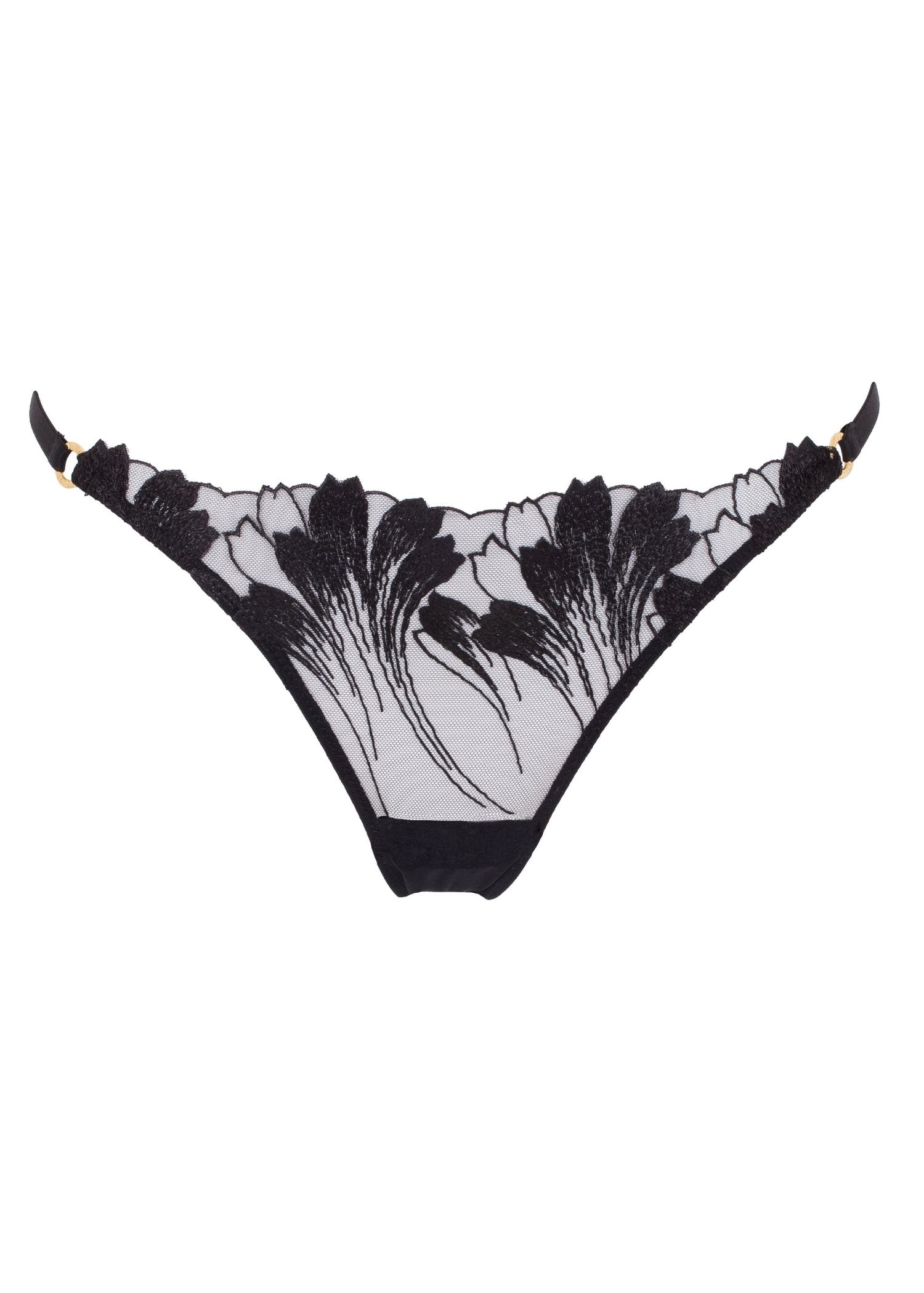 Bluebella Colette Black Mesh Brief - Luxury Lingerie