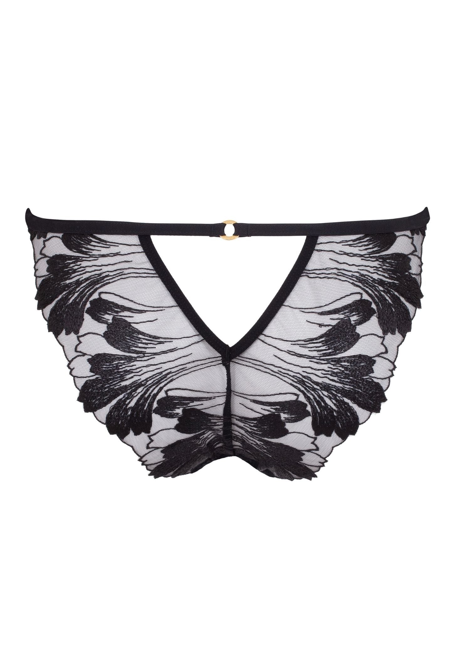 Bluebella Colette Black Mesh Brief - Luxury Lingerie