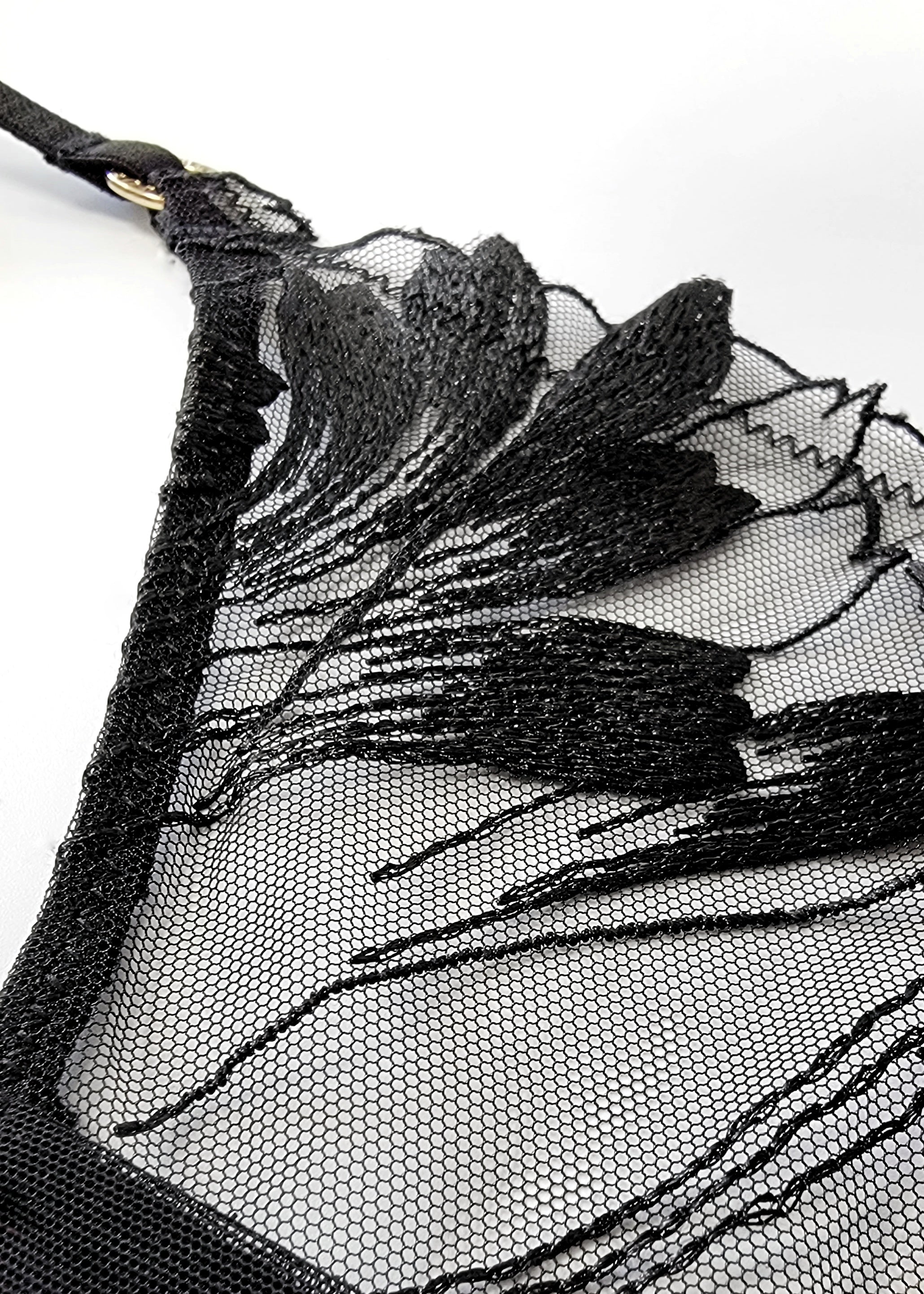 Bluebella Colette Black Mesh Brief - Luxury Lingerie