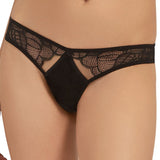 Bluebella Emerson Lace & Mesh Thong Black