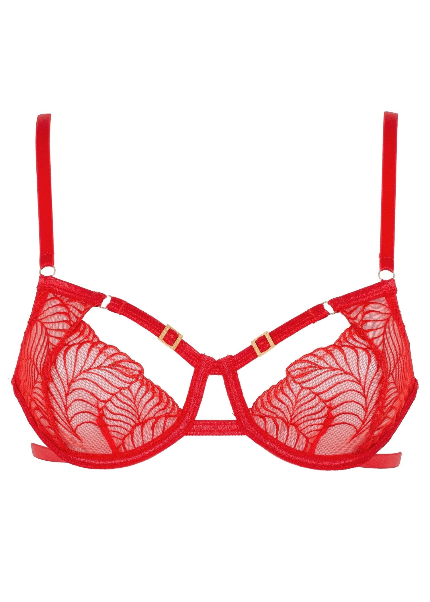 Bluebella Enya Red Embroidery Underwire Bra - Luxury Lingerie