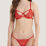 Bluebella Enya Red Embroidery Underwire Bra - Luxury Lingerie