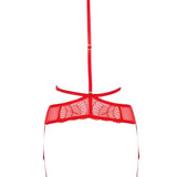 Bluebella Enya Red Lace Suspender with Detachable Harness - Luxury Lingerie