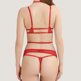 Bluebella Enya Red Lace Suspender with Detachable Harness - Luxury Lingerie