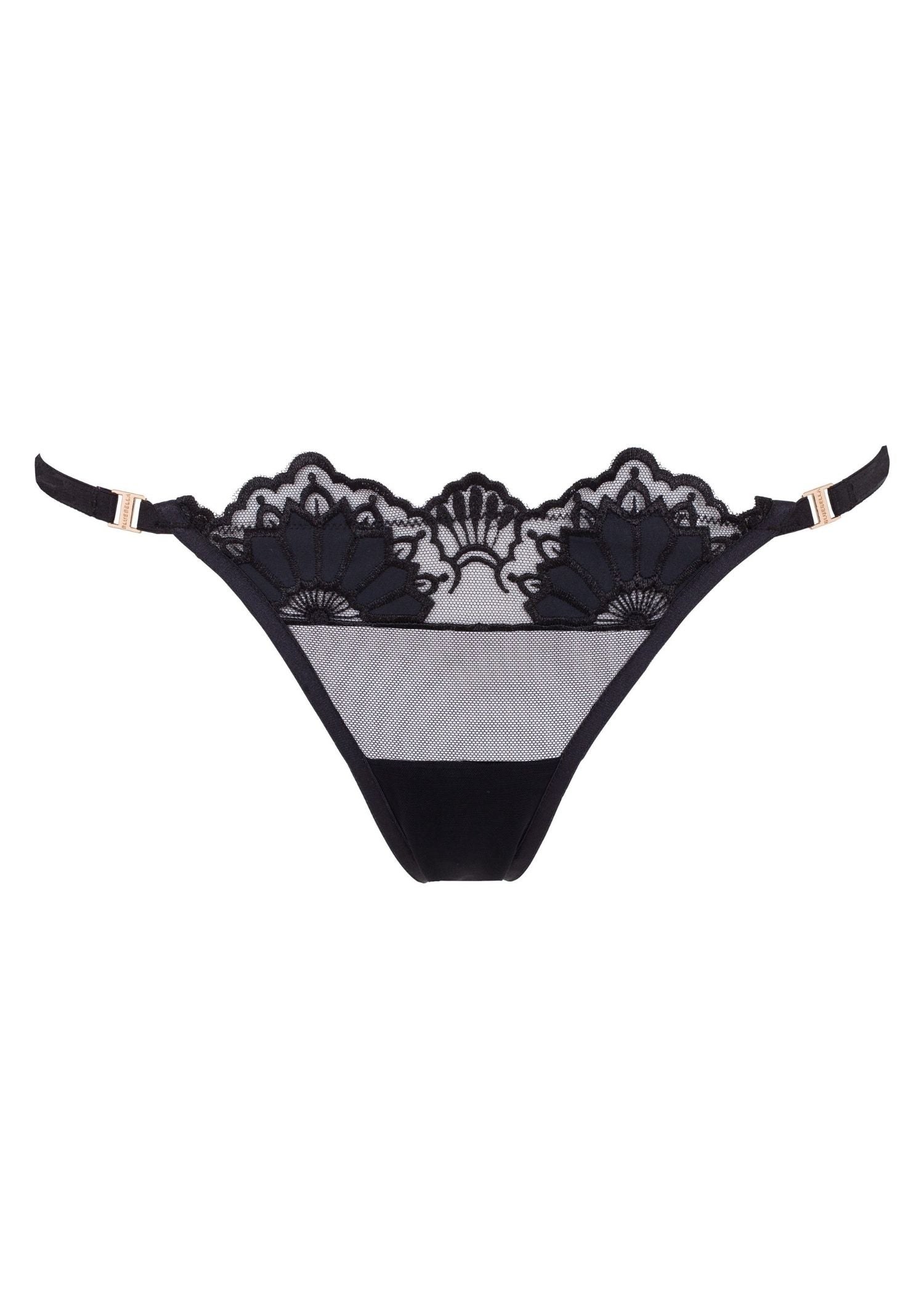 Bluebella Ina Open Back Brief - Black Mesh Peephole Panty - Sexy Lingerie