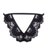 Bluebella Ina Open Back Brief - Black Mesh Peephole Panty - Sexy Lingerie