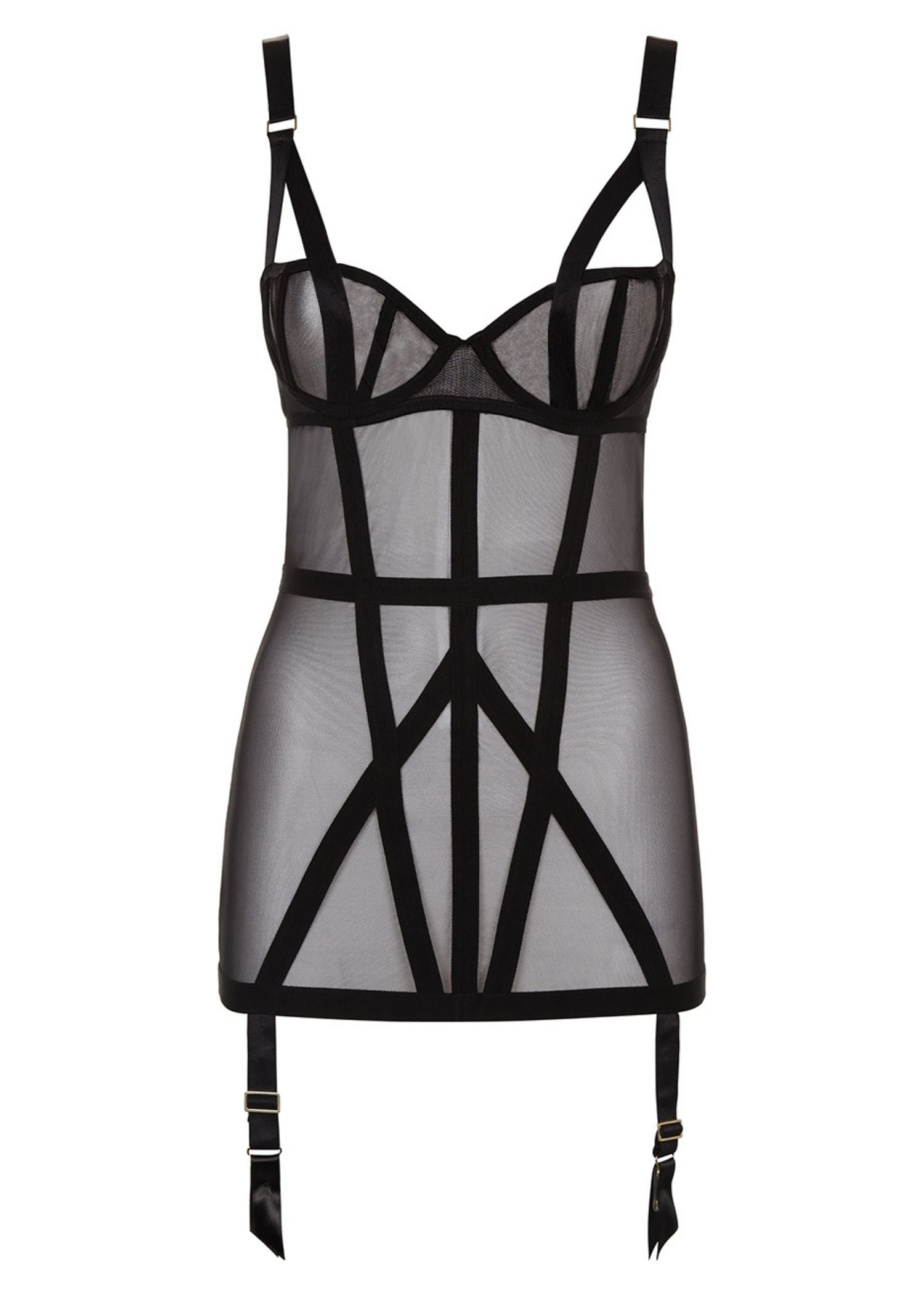 Bluebella Karolina Basque - Underwire Mesh - Luxury Lingerie