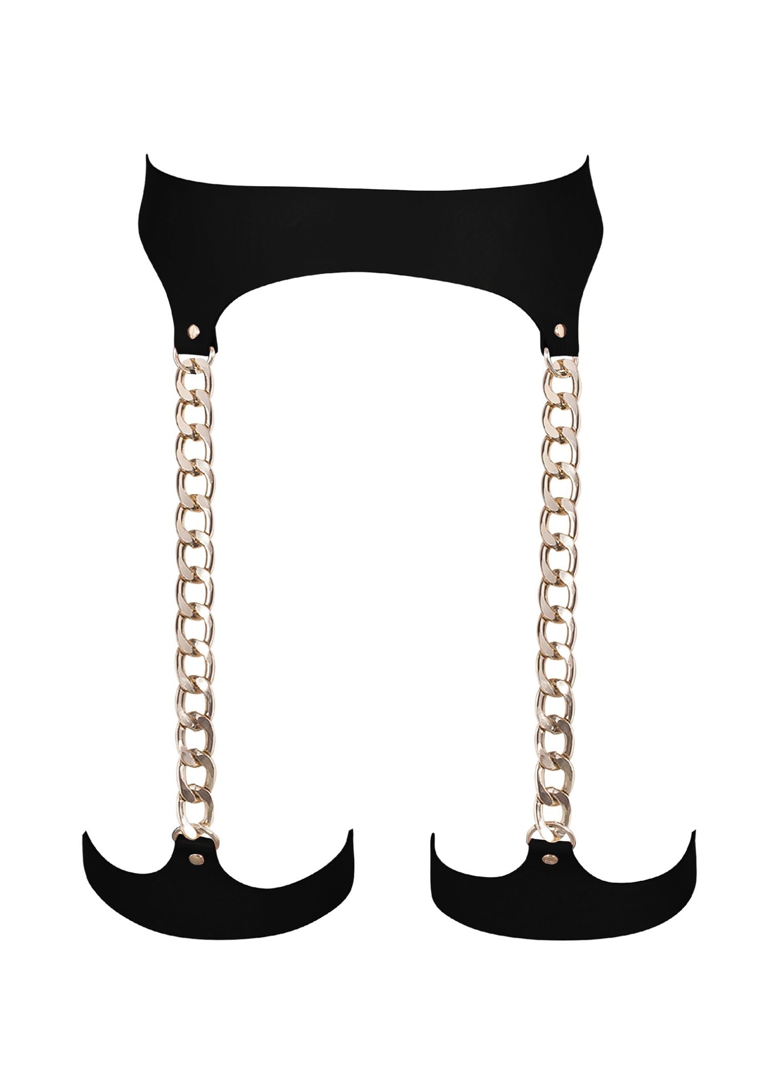 Bluebella Lotus Thigh Harness (Black Leather) | Avec Amour BDSM Bondage Accessory