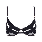 Bluebella Mandra Bra (Black) - Bondage Cupless Underwired Bra | Avec Amour Sexy Lingerie