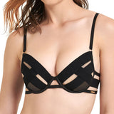 Bluebella Mandra Bra (Black) - Bondage Cupless Underwired Bra | Avec Amour Sexy Lingerie