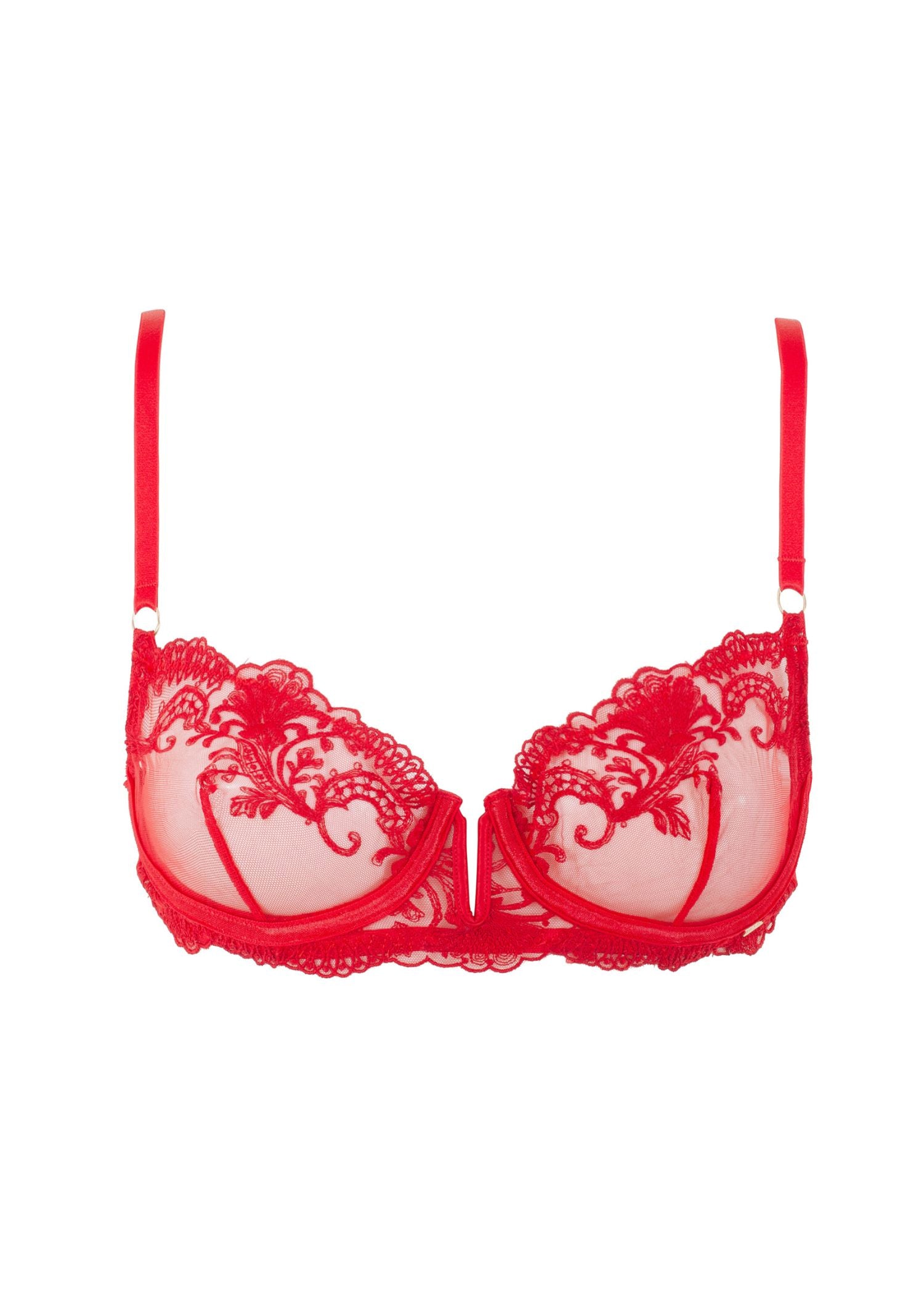Bluebella Marseille Underwired Bra (Tomato Red) - Superfine Embroidery Lace | Avec Amour Luxury Lingerie