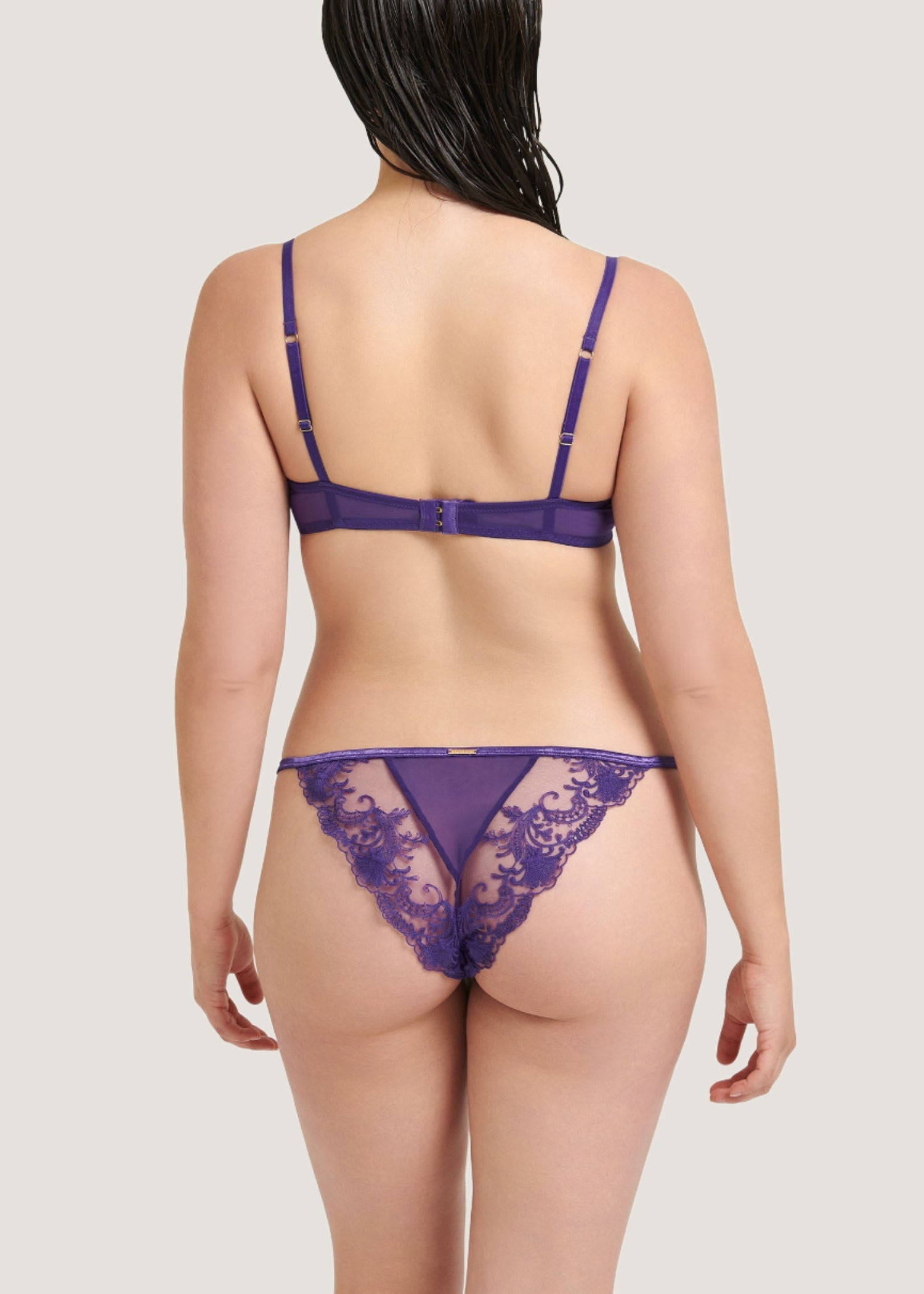 Bluebella Marseille Brief (Heliotrope Purple) - Embroidery Lace Underwear | Avec Amour Luxury Lingerie