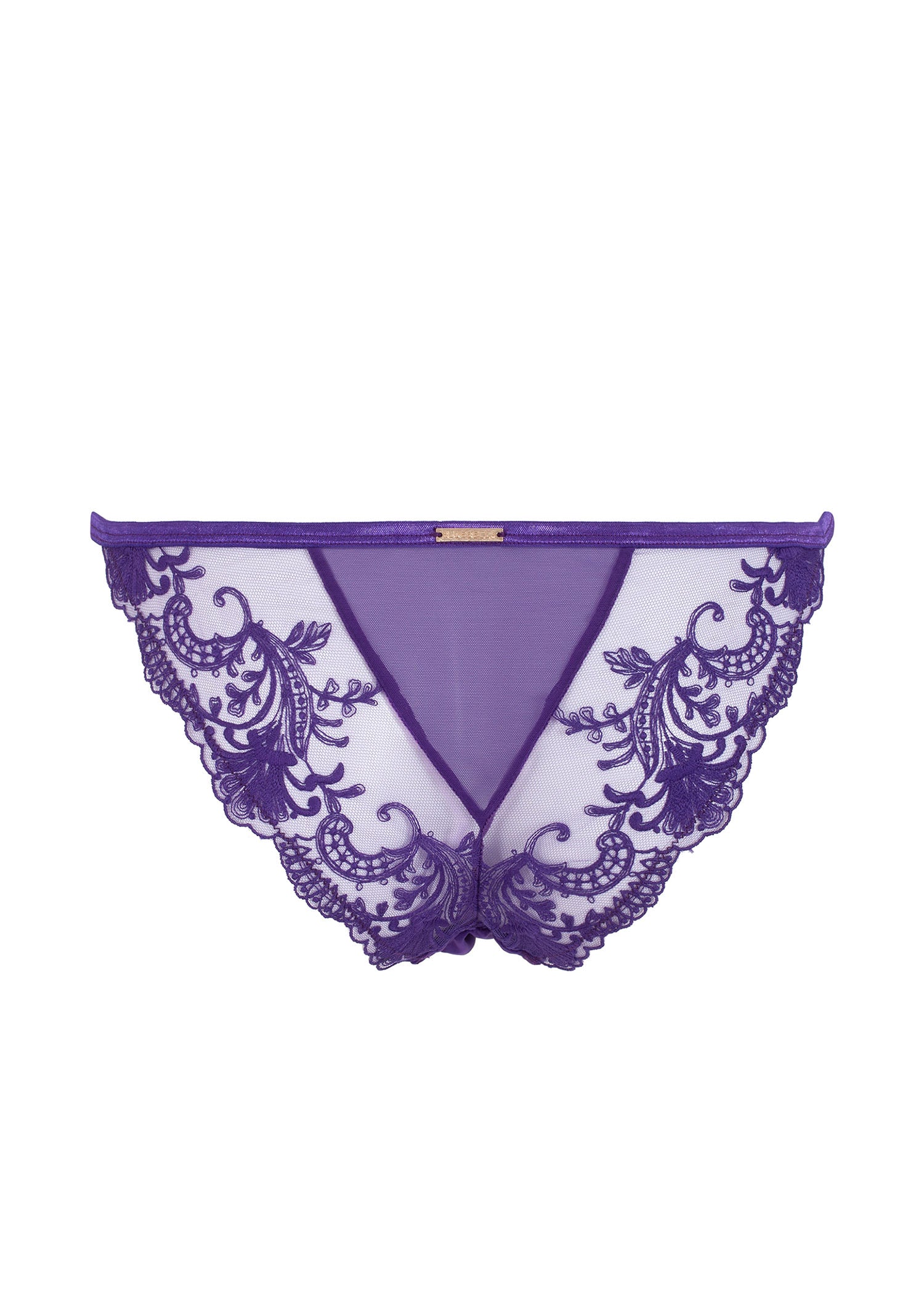 Bluebella Marseille Brief (Heliotrope Purple) - Embroidery Lace Underwear | Avec Amour Luxury Lingerie