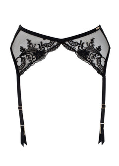 Bluebella Marseille Suspender Garter Belt (Black Lace) | Avec Amour Sexy Lingerie