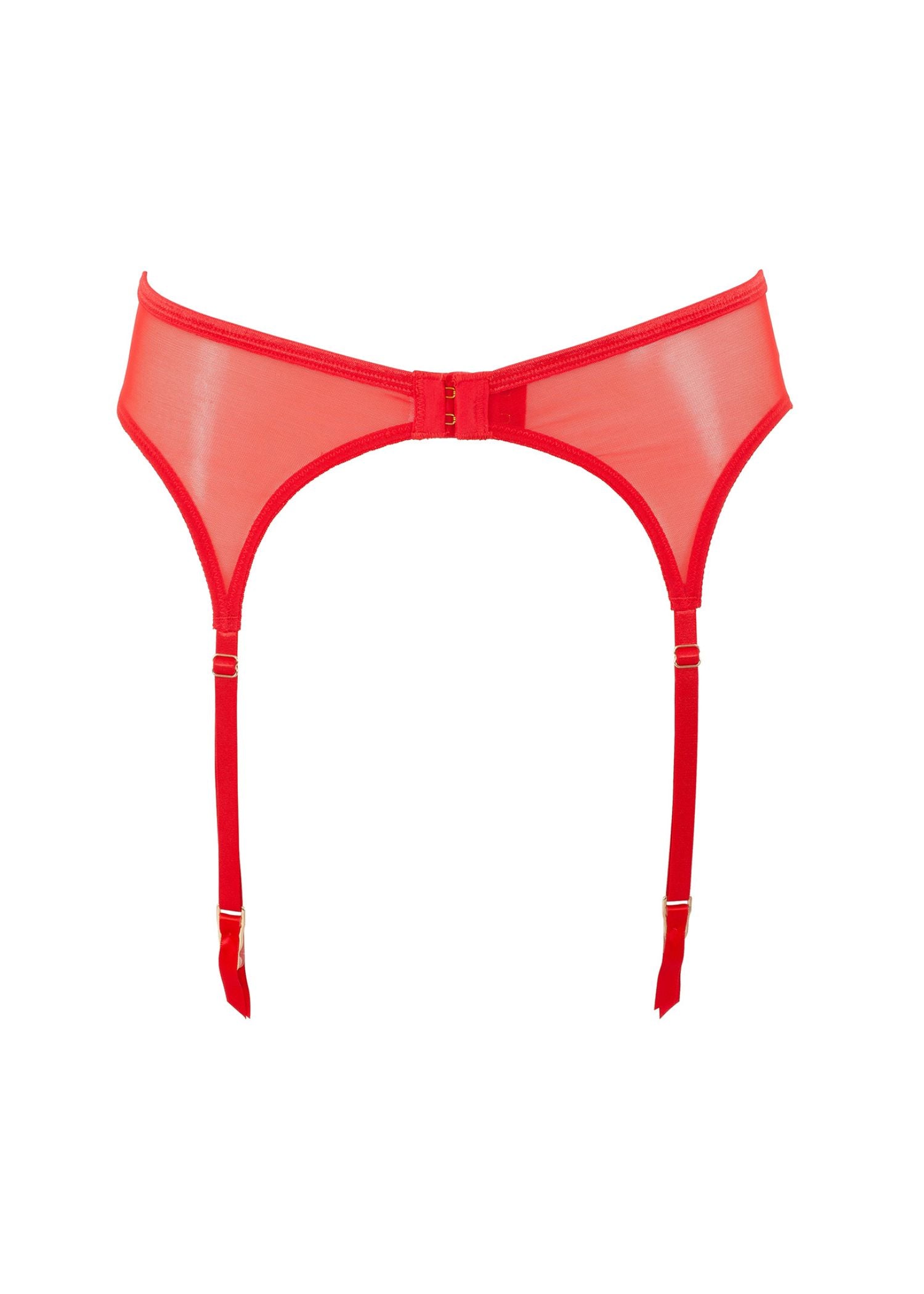 Bluebella Marseille Suspender (Tomato Red) - Soft Embroidery Lace | Avec Amour Luxury Lingerie