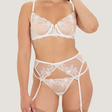 Bluebella Marseille (White) Suspender Belt - Avec Amour Sexy Lingerie