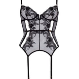 Bluebella Marseille Underwired Black Basque - Bodysuit - Luxury Lingerie