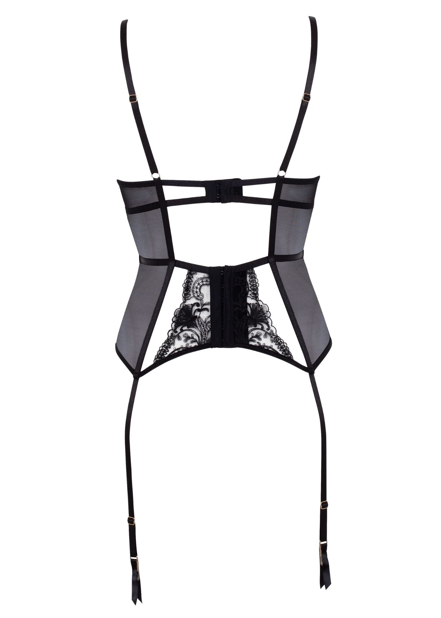 Bluebella Marseille Underwired Black Basque - Bodysuit - Luxury Lingerie