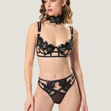 Bluebella Ophelia High-Waisted Thong (Black) | Avec Amour Sexy Lingerie