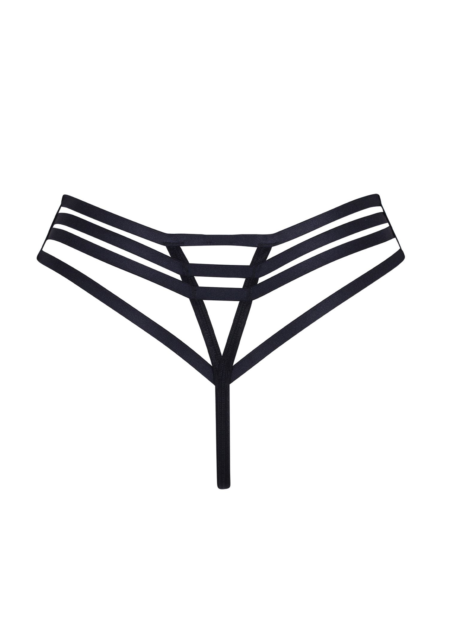 Bluebella Ophelia High-Waisted Thong (Black) | Avec Amour Sexy Lingerie