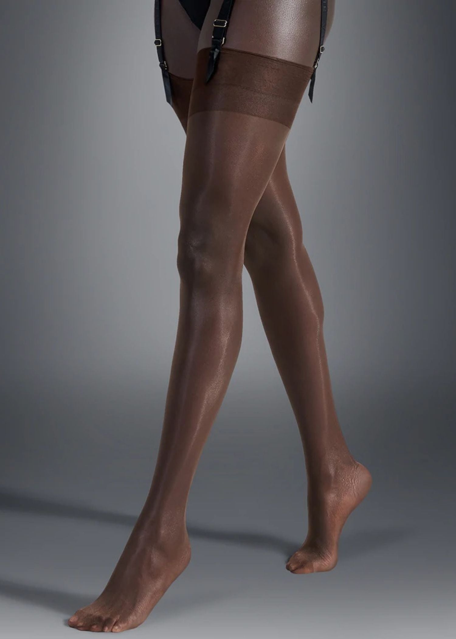 Bluebella Plain Top Stockings (Berry) - Avec Amour Lingerie Sexy Hosiery, Stockings