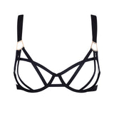 Bluebella Salma Open Wired Bra (Black) | Avec Amour Sexy Lingerie