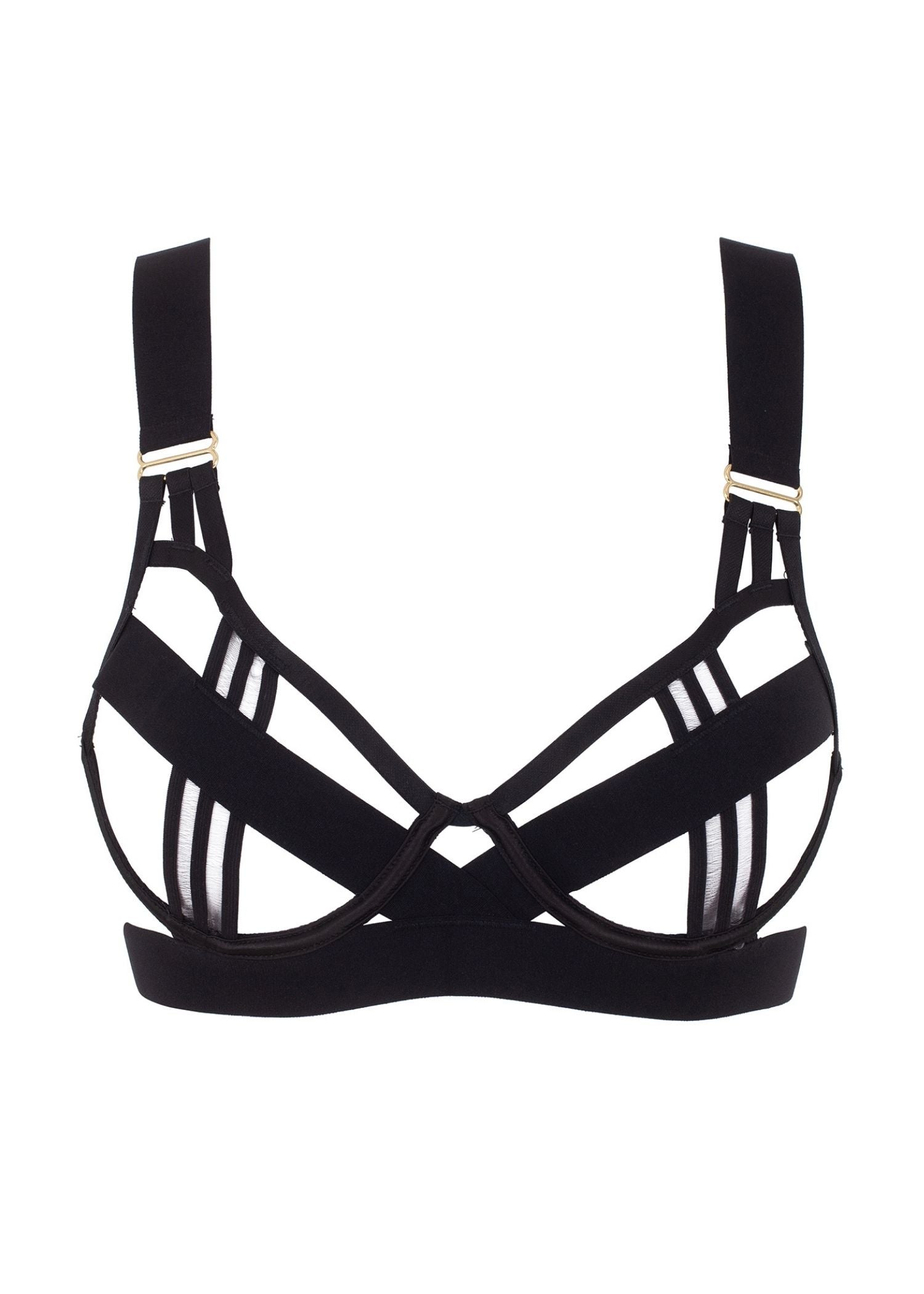 Bluebella Sutton Underwired Open Bra (Black) - Cupless Bra | Avec Amour Sexy Lingerie