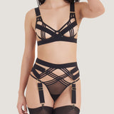 Bluebella Sutton Underwired Open Bra (Black) - Cupless Bra | Avec Amour Sexy Lingerie