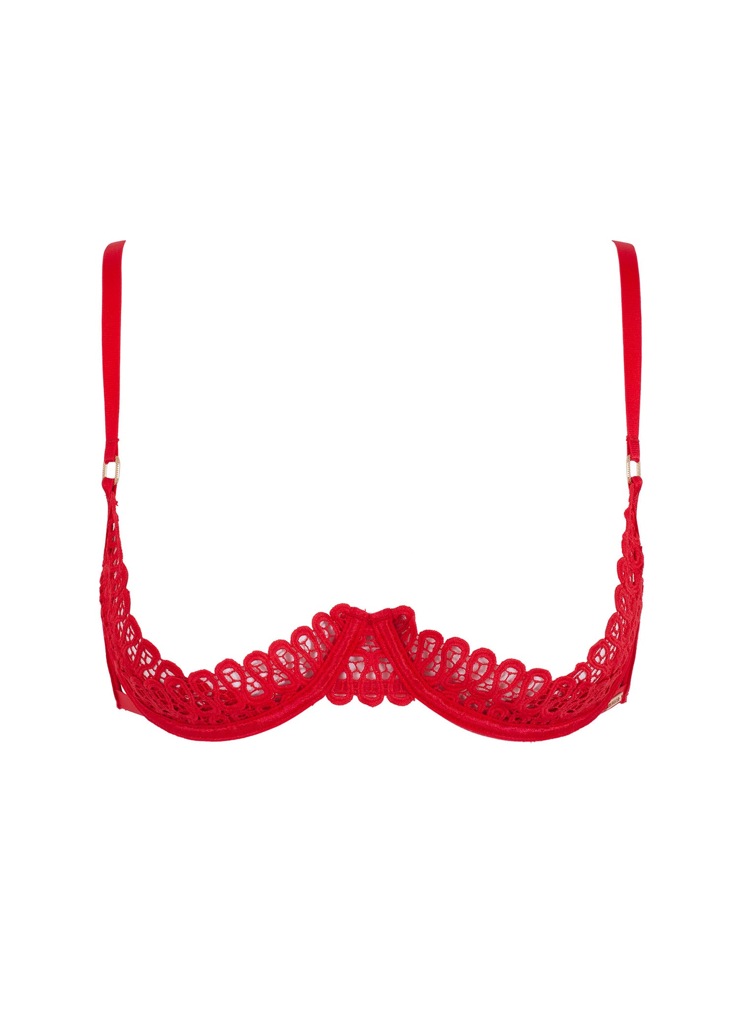 Bluebella Tallulah Bra (Tomato Red) - Cupless Open Bra | Avec Amour Sexy Lingerie