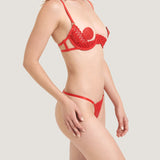 Bluebella Tallulah Bra (Tomato Red) - Cupless Open Bra | Avec Amour Sexy Lingerie