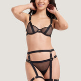 Bluebella Thea Thigh Harness (Black) - Garter Belt | Avec Amour Lingerie