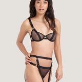 Bluebella Thea Thigh Harness (Black) - Garter Belt | Avec Amour Lingerie