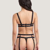 Bluebella Thea Thigh Harness (Black) - Garter Belt | Avec Amour Lingerie