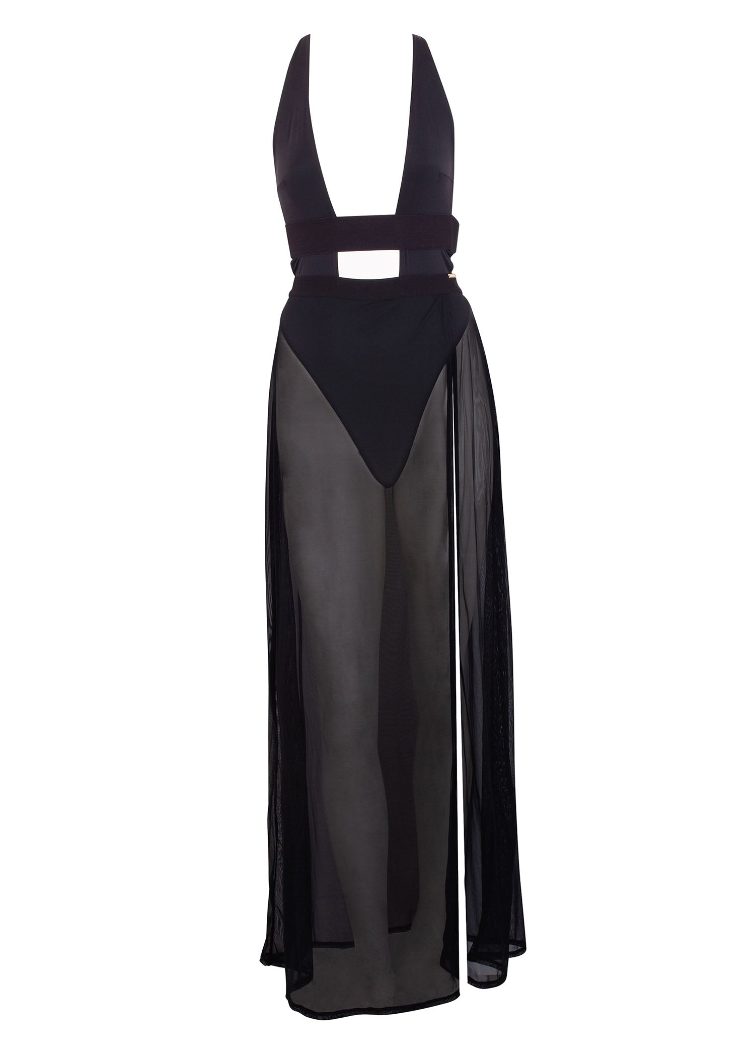 Bluebella Topaz Long Chemise (Black) - Loungewear, Sleepwear, Nightwear | Avec Amour Sexy Lingerie