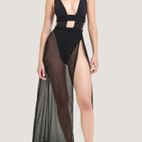 Bluebella Topaz Long Chemise (Black) - Loungewear, Sleepwear, Nightwear | Avec Amour Sexy Lingerie