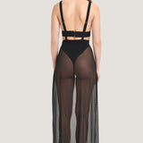 Bluebella Topaz Long Chemise (Black) - Loungewear, Sleepwear, Nightwear | Avec Amour Sexy Lingerie