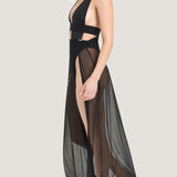 Bluebella Topaz Long Chemise (Black) - Loungewear, Sleepwear, Nightwear | Avec Amour Sexy Lingerie