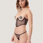Bluebella Zenn Nipple Pasties (Silver/Black) | Avec Amour Sexy Lingerie