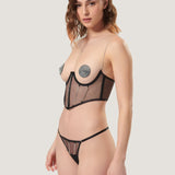 Bluebella Zenn Nipple Pasties (Silver/Black) | Avec Amour Sexy Lingerie