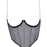 Bluebella Zenn Open Wired Bustier (Black/Silver) | Avec Amour Sexy Lingerie