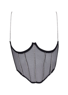 Bluebella Zenn Open Wired Bustier (Black/Silver) | Avec Amour Sexy Lingerie